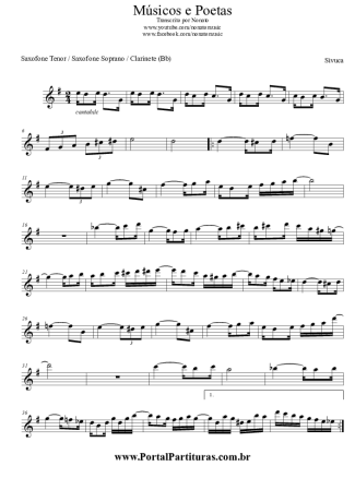 Sivuca Músicos E Poetas score for Clarinet (Bb)