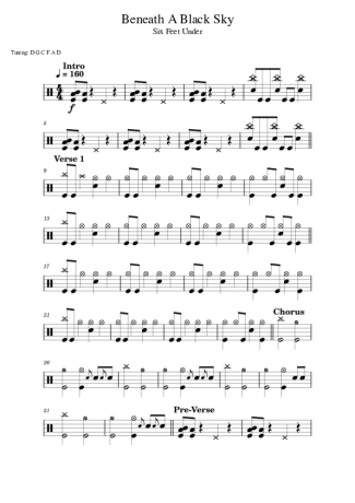 Six Feet Under  score for Drums