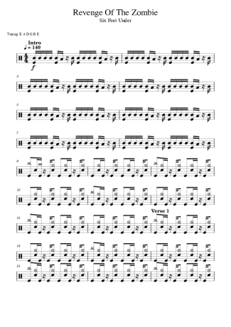 Six Feet Under  score for Drums
