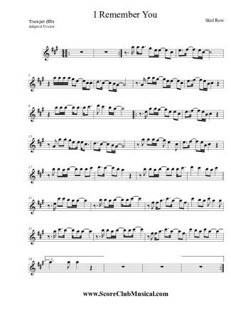 Skid Row  score for Trumpet