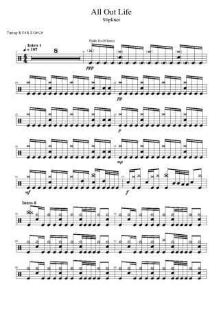 Score for Drums