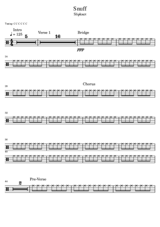 Slipknot Snuff score for Drums