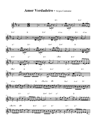 Só Pra Contrariar Amor Verdadeiro score for Clarinet (Bb)