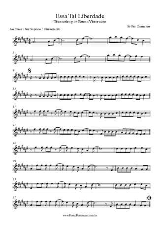 Só Pra Contrariar Essa Tal Liberdade score for Tenor Saxophone Soprano (Bb)