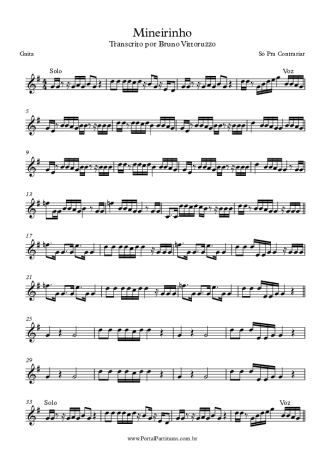 Só Pra Contrariar Mineirinho score for Harmonica