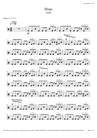 Score for Drums