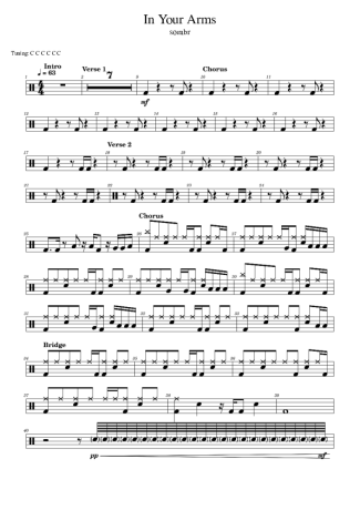 Sombr  score for Drums
