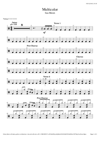Score for Drums