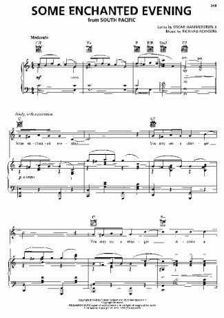 South Pacific  score for Piano