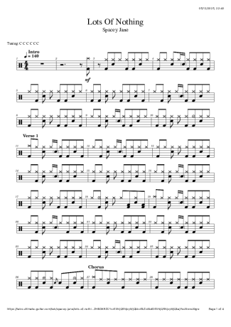 Score for Drums