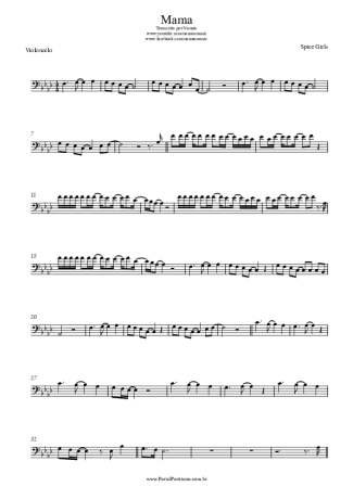 Spice Girls Mama score for Cello