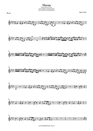 Spice Girls Mama score for Flute