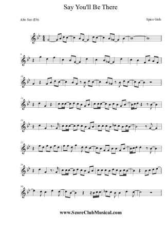 Spice Girls Say You´ll Be There score for Alto Saxophone