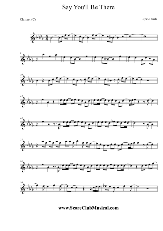 Spice Girls Say You´ll Be There score for Clarinet (C)