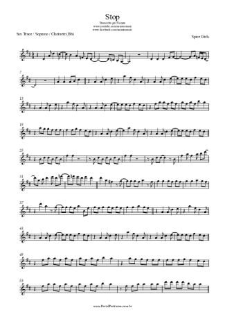 Spice Girls Stop score for Clarinet (Bb)