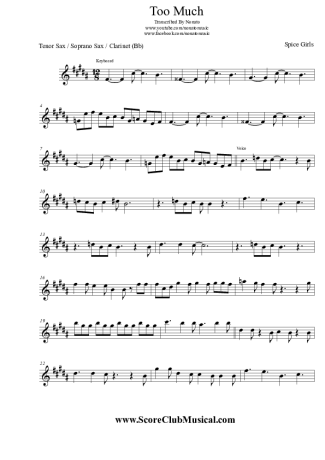 Spice Girls  score for Tenor Saxophone Soprano (Bb)