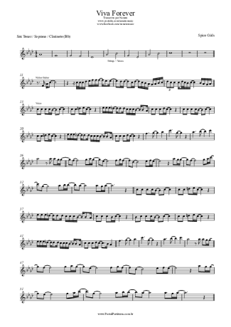 Spice Girls Viva Forever score for Clarinet (Bb)