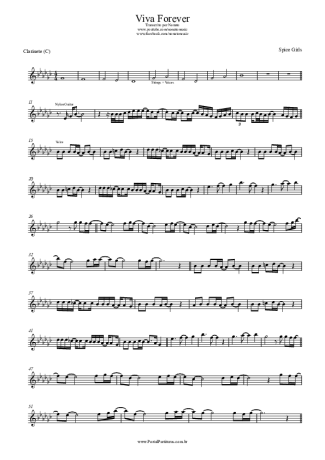 Spice Girls Viva Forever score for Clarinet (C)