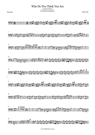 Spice Girls  score for Cello