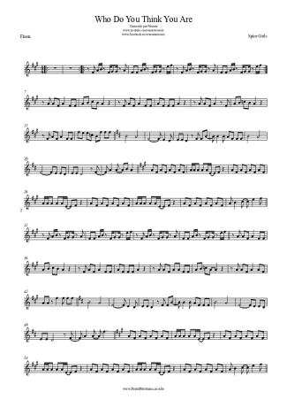 Spice Girls Who Do You Think You Are score for Flute