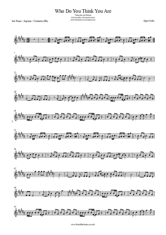 Spice Girls  score for Tenor Saxophone Soprano (Bb)