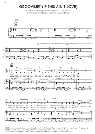 Spiller Groovejet (If Theis Ain´t Love) score for Piano