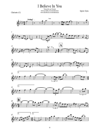 Spyro Gyra I Believe In You score for Clarinet (C)