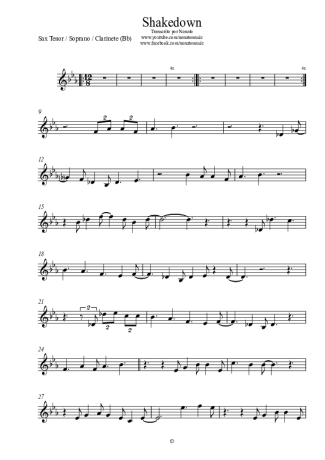 Spyro Gyra Shakedown score for Tenor Saxophone Soprano (Bb)
