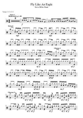 Steve Miller Band  score for Drums