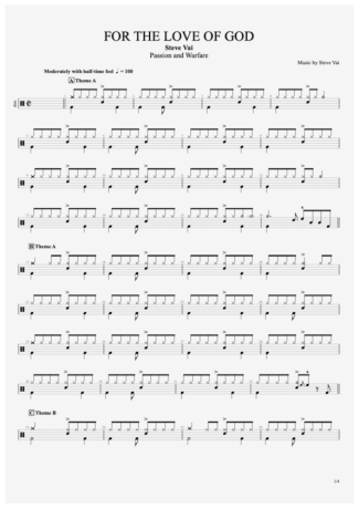 Steve Vai For The Love Of God score for Drums