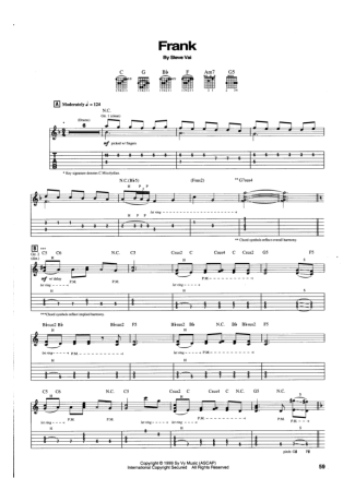 Steve Vai Frank score for Guitar