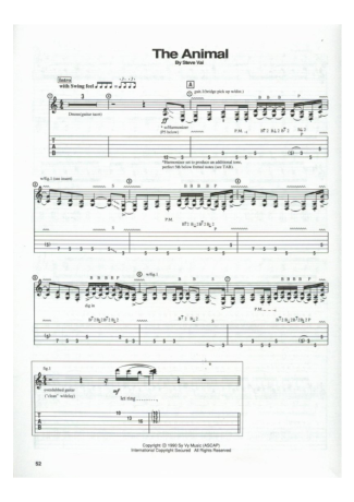 Steve Vai The Animal score for Guitar