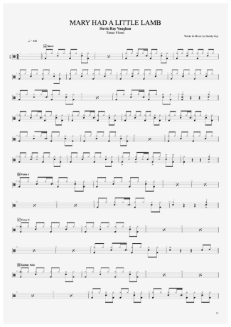 Stevie Ray Vaughan  score for Drums