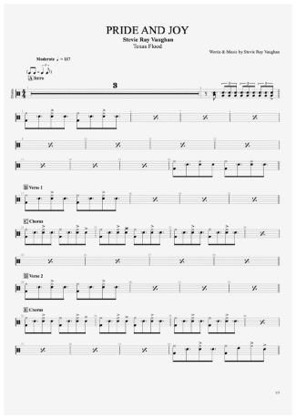 Stevie Ray Vaughan Pride And Joy score for Drums
