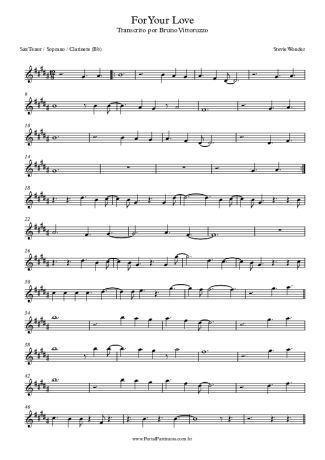 Stevie Wonder For Your Love score for Clarinet (Bb)