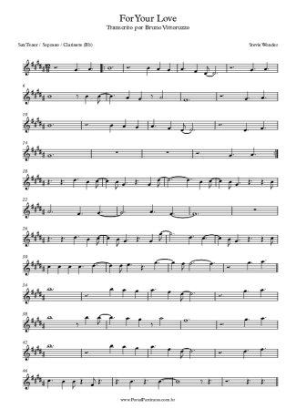 Stevie Wonder  score for Clarinet (Bb)