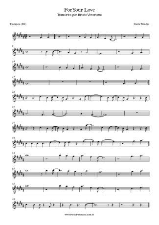 Stevie Wonder For Your Love score for Trumpet