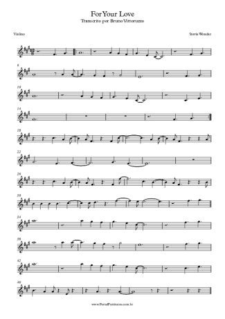 Stevie Wonder For Your Love score for Violin