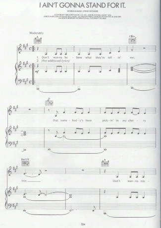 Stevie Wonder  score for Piano