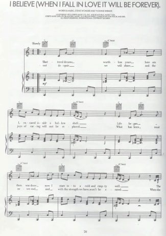 Stevie Wonder  score for Piano