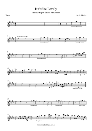 Stevie Wonder Isn´t She Lovely score for Flute