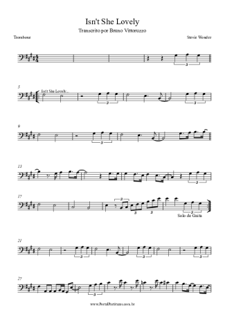 Stevie Wonder Isn´t She Lovely score for Trombone