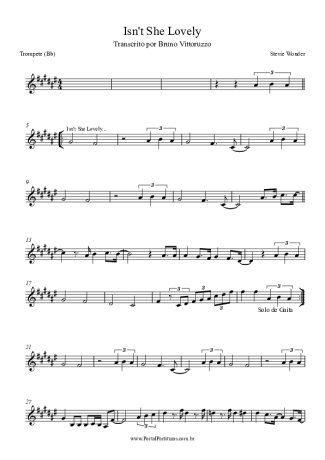 Stevie Wonder Isn´t She Lovely score for Trumpet