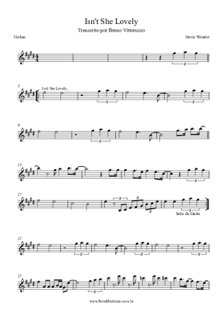 Stevie Wonder  score for Violin