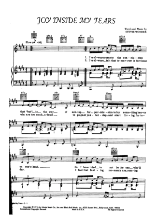 Stevie Wonder  score for Piano