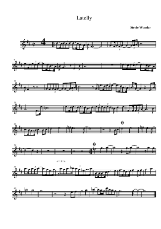 Stevie Wonder Lately score for Alto Saxophone