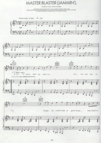 Stevie Wonder  score for Piano