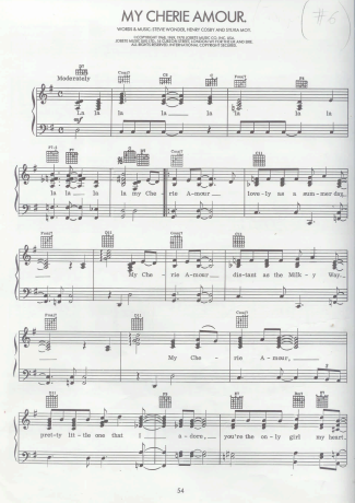 Stevie Wonder My Cherie Amour score for Piano