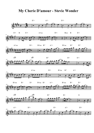 Stevie Wonder My Cherie Amour score for Tenor Saxophone Soprano (Bb)