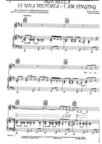 Stevie Wonder  score for Piano